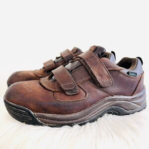 Propet Cliff Walker Brown Full Grain Leather Low Strap No Lace Boots Mens 8.5 XX